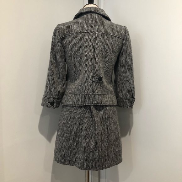 DKNYC Black Speckled Wool Blend Miniskirt Suit Set Sz. 4 - Picture 3 of 12